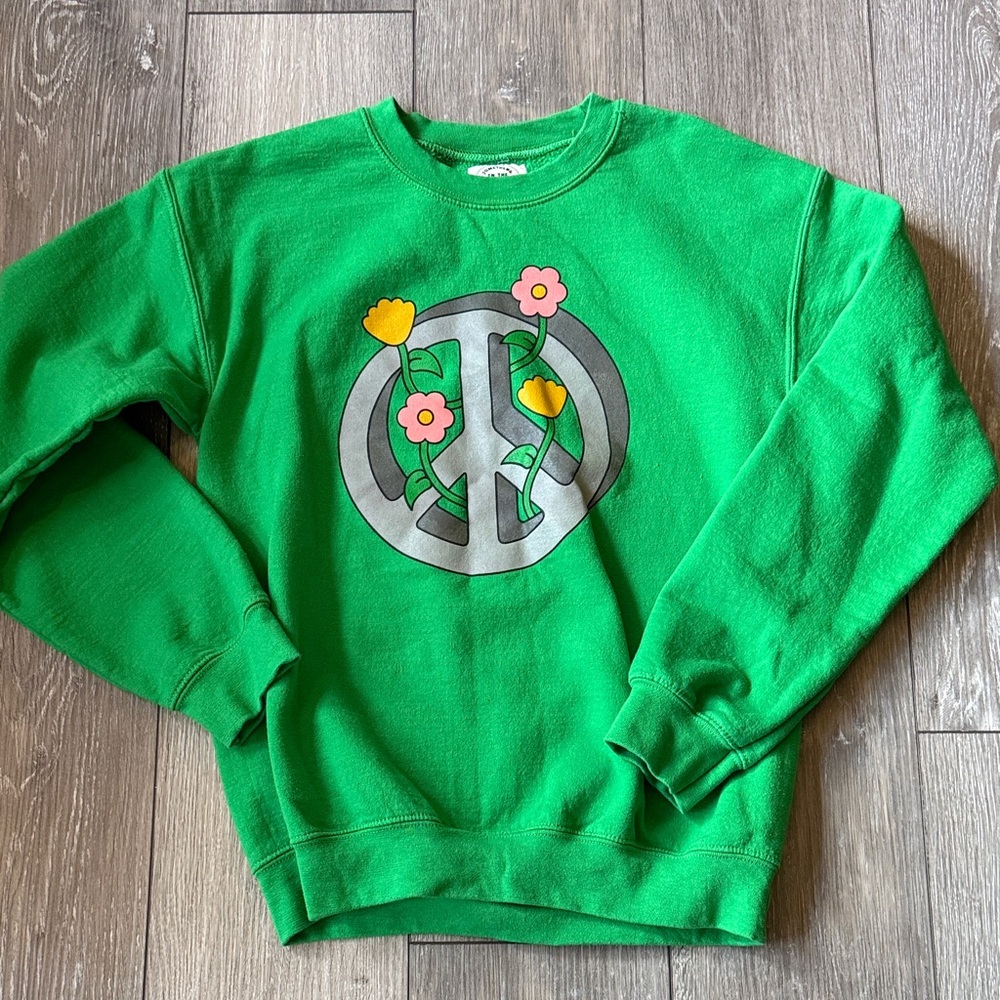 Something in the Water DC Festival Merch - Green Floral Peace Graphic Sweatshirt